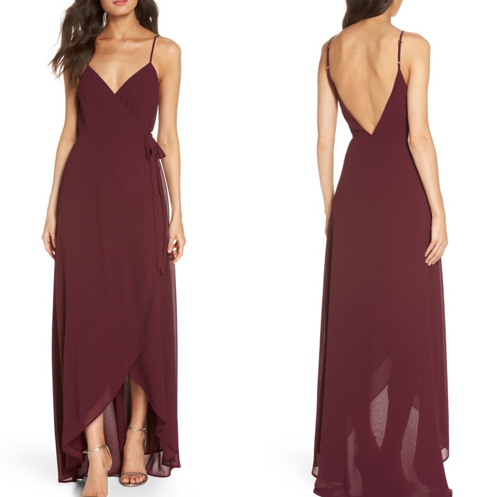 Nwot Show Me Your Mumu Mariah Wrap Gown Merlot Xl